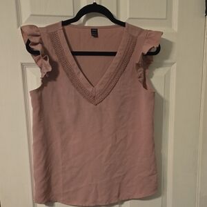 SHEIN Pink Ruffle Sleeve Blouse